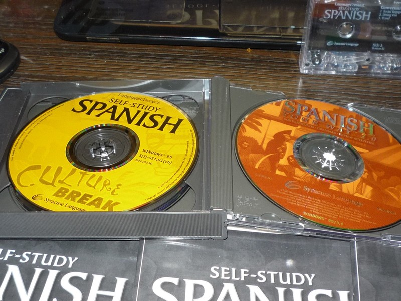Syracuse Language Self Study Spanish PC 4 CD set +2 tapes inbox w/ books &Dictio gallery