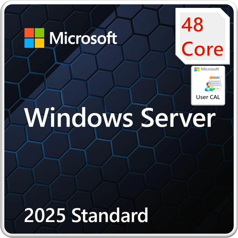 Windows Server 2025 Standard Edition – 48 Core License w/ 50 User CALs