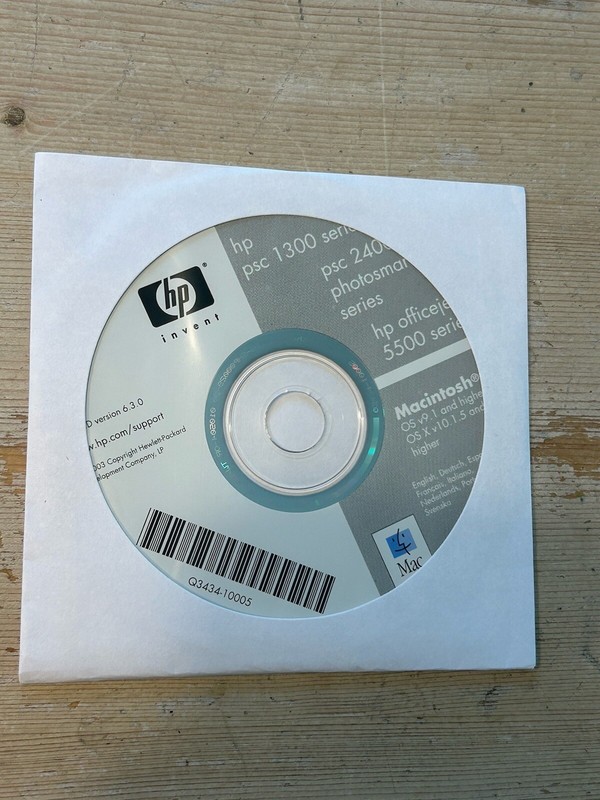 HP PSC 1300 series, PSC 2400 Photosmart, Officejet 5500 printer Install CD MAC