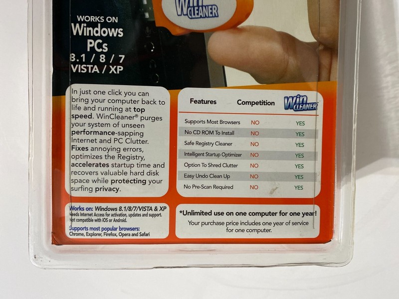 NEW/SEALED TELEBRANDS WIN CLEANER/PC Cleaner gallery