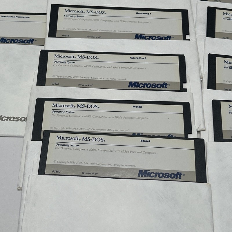 Vintage Microsoft Windows Versions 2.0, 4.01, 4.5 -5.25" Floppy Disks lot of 17 gallery