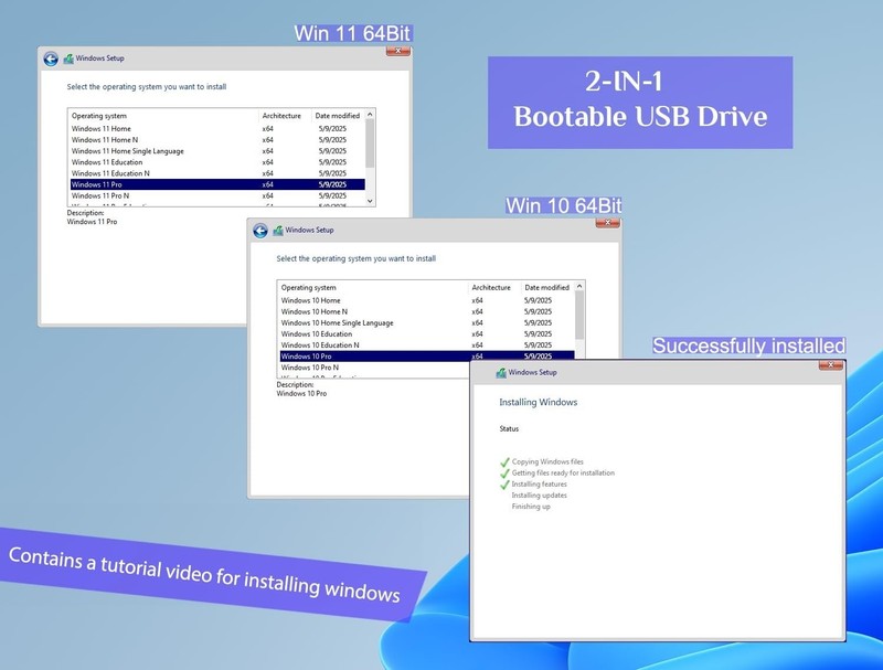 32GB - Bootable Windows 10&11, USB Driver 3.2Gen for Reinstall Windows, No TPM R gallery
