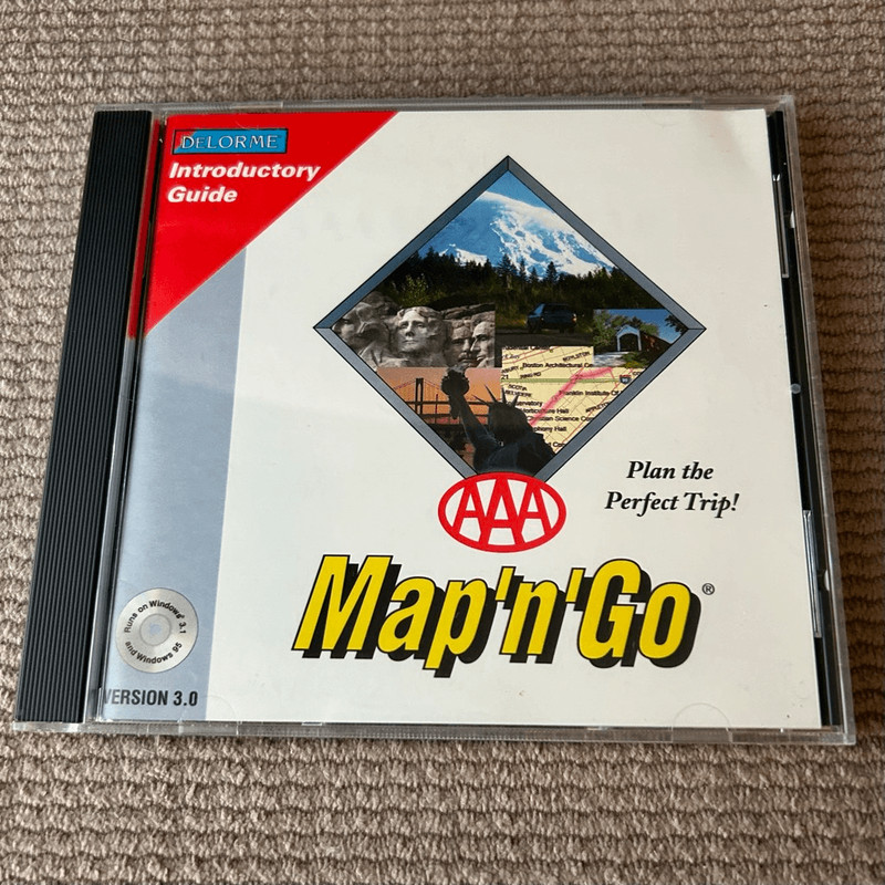 DeLorme AAA Map ‘n’ Go (PC, 1997) 3.0 Windows