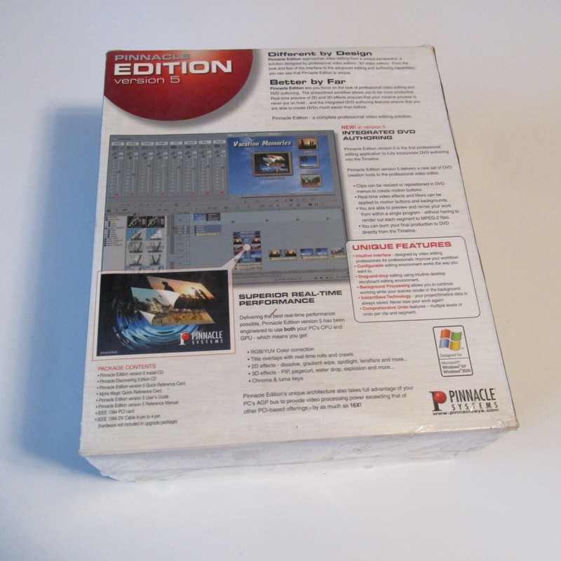 Pinnacle Edition Version 5, Pro Video Editing/DVD Authoring NEW IN SEALED BOX gallery
