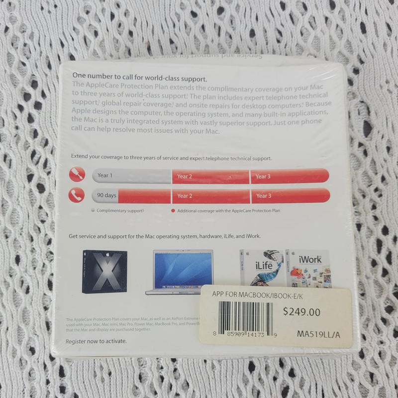 Apple Care Protection for Macbook / IBook MA519LL/A NEW SEALED PACKAGING gallery