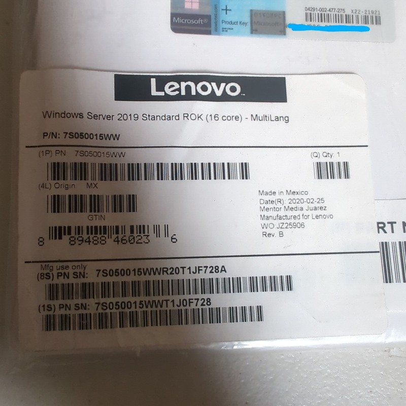 Lenovo 7S050015WW Microsoft Windows Server 2019 Standard (16 Core MultiLang) +CD gallery
