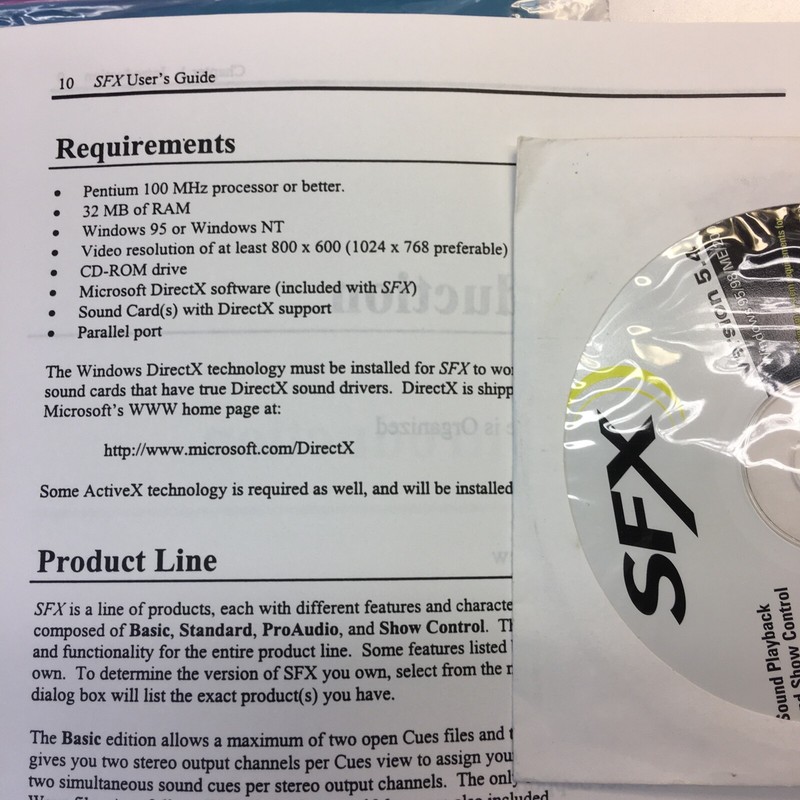Stage Research SFX Editing/Playback Software 5.4 /5.6 Manuals, Disks NO-USB-KEY! gallery