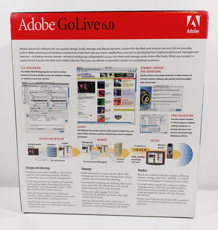 Vintage Adobe GoLive 6.0 Software Package For Apple Macintosh Mac - NOS SEALED gallery