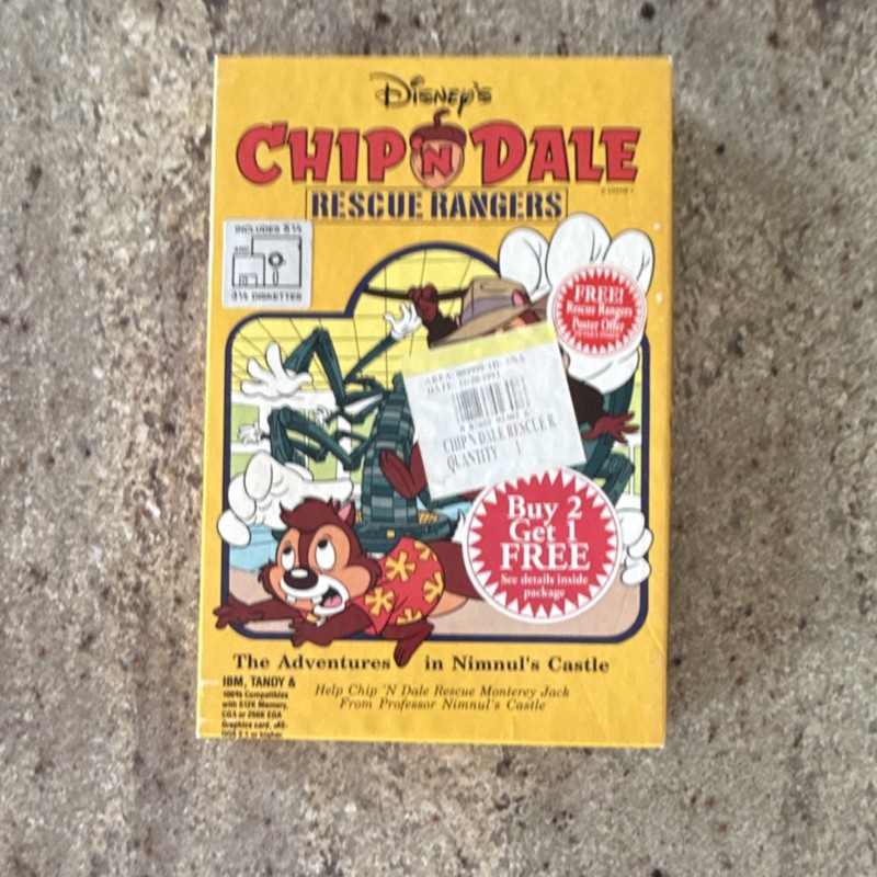 Vintage Disney Chip N Dale Rescue Rangers PC Game Complete IBM 5.25 3.5 Disk