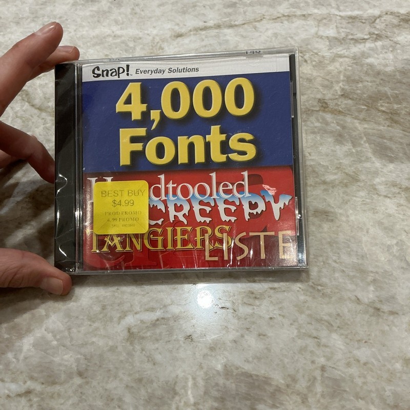 Snap! 4,000 Fonts – CD-ROM Sealed – Everyday Solutions – 2001 – PC Software