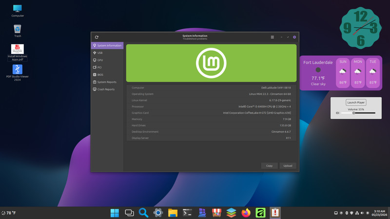 Linux Mint 22.3 Preloaded on 2.5" 500GB Hard Drive (Windows 11 theming) #5 gallery