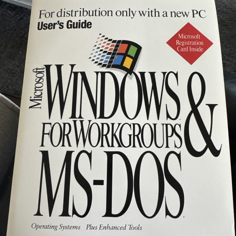 Microsoft MS-DOS & Windows for Workgroups MANUAL ONLY. No Disk