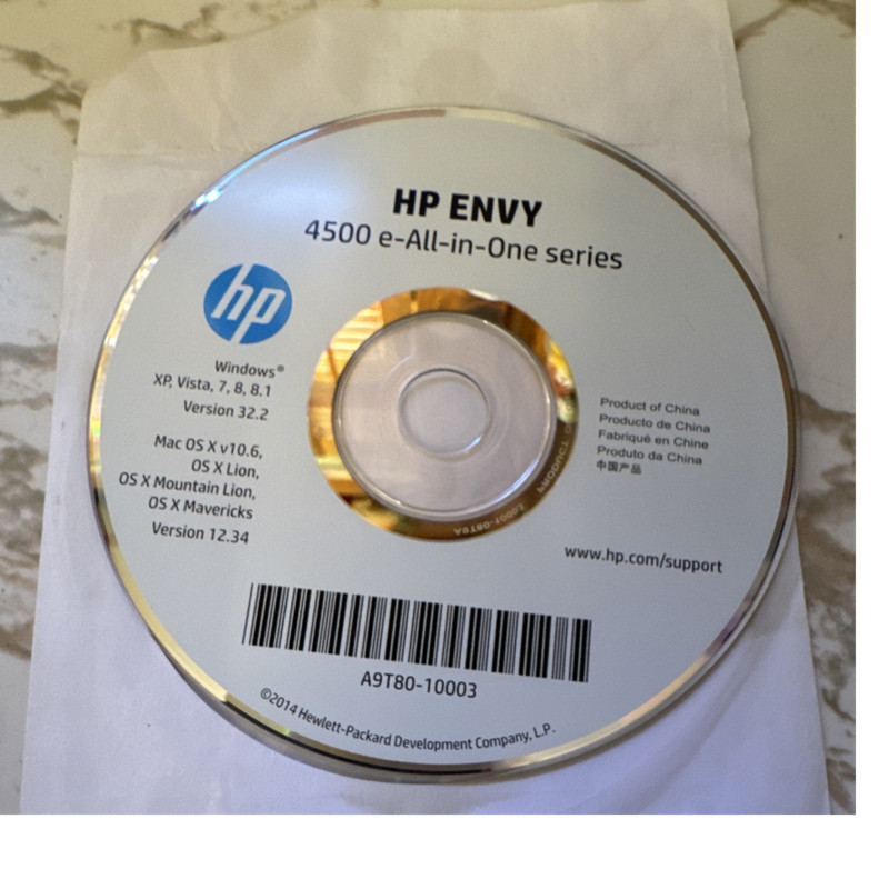 HP ENVY 4500 e-All-in-One Driver Update CD Win XP/Vista/7/8/8.1 A9T80-10003
