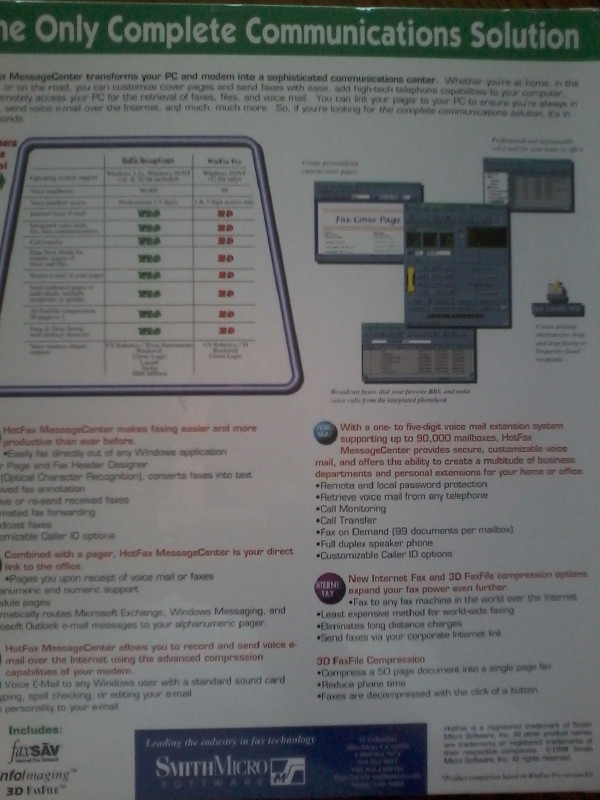HotFax Message Center Two Versions Windows 95/NT & Windows 3.1x Vintage 1998 gallery