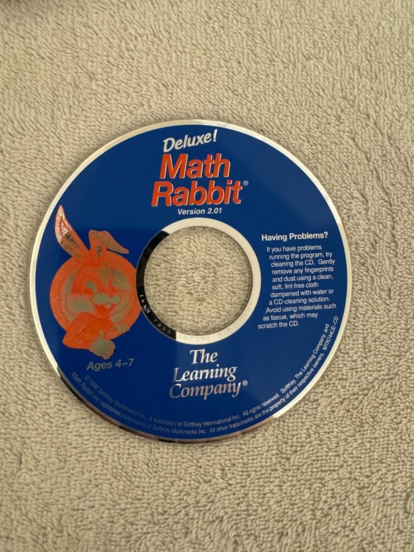Math Rabbit Deluxe! V2.01 The Learning Company Ages 4-7 Windows 3.1/95 Macintosh