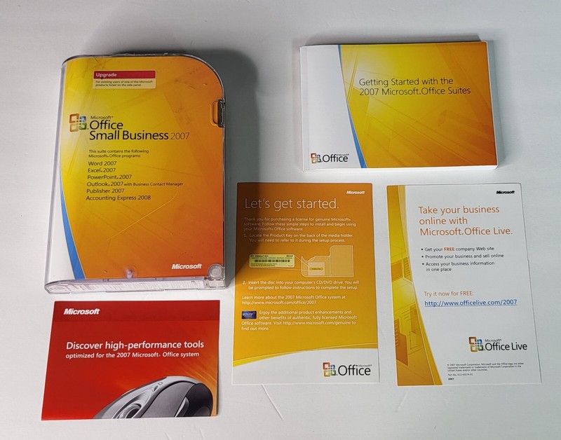 Microsoft Office Small Business 2007 Upgrade w/ Key (2) Discs-BOOKLET