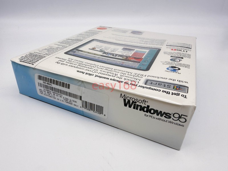 New Sealed Microsoft Windows 95 OS 3.5" Floppy MS-DOS PCs RARE 1995 USA HTF gallery