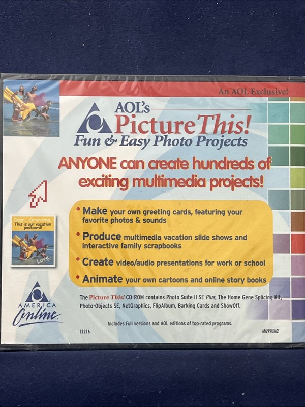 AOL Picture This Fun & Easy Photo Projects for Windows 95/98 CD-ROM New Sealed gallery
