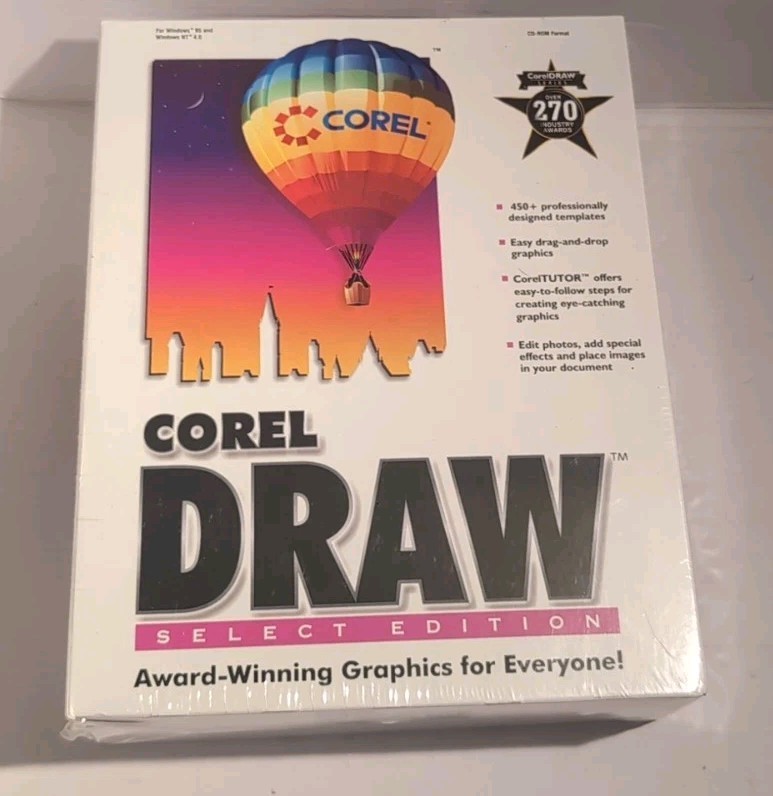 NIB Corel Draw 7 & Corel Photo-Paint 7 Windows 95 NEW AND SEALED Software 1998 gallery