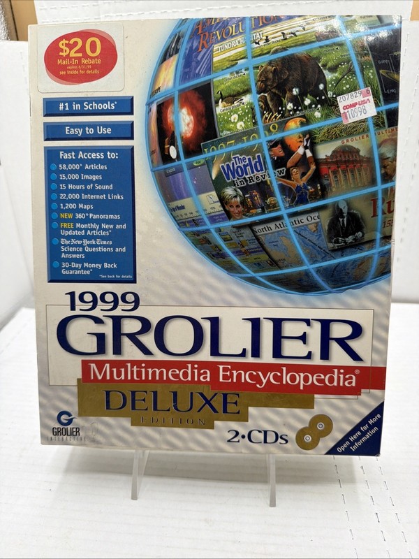 1999 Grolier Multimedia Encyclopedia Deluxe edition (PC, 1999) Complete Sealed