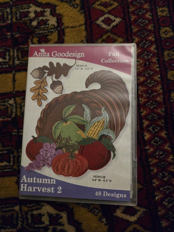 Anita Goodesign Full Collection Autumn Harvest 2 PC CD embroidery sewing project