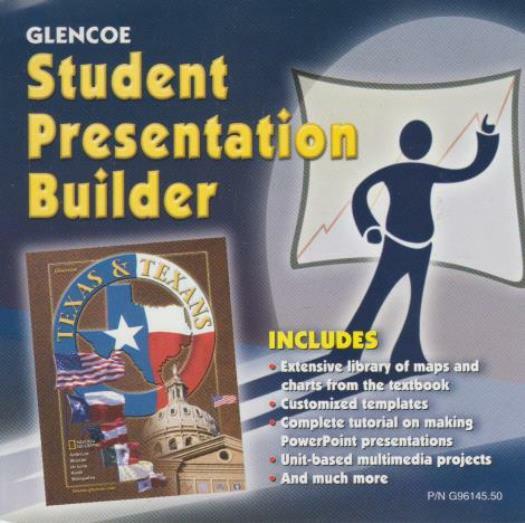 Glencoe Student Presentation Builder: Texas & Texans PC MAC CD maps charts text