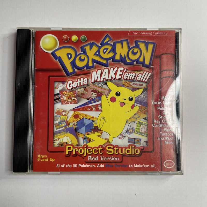 Pokemon Project Studio Red Version Gotta Make ’em All Nintendo CD-ROM w/ Manual