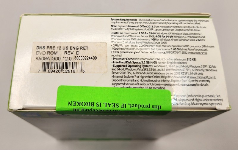 Nuance Dragon NaturallySpeaking 12 Premium for Windows W/Mic - Good Cond gallery