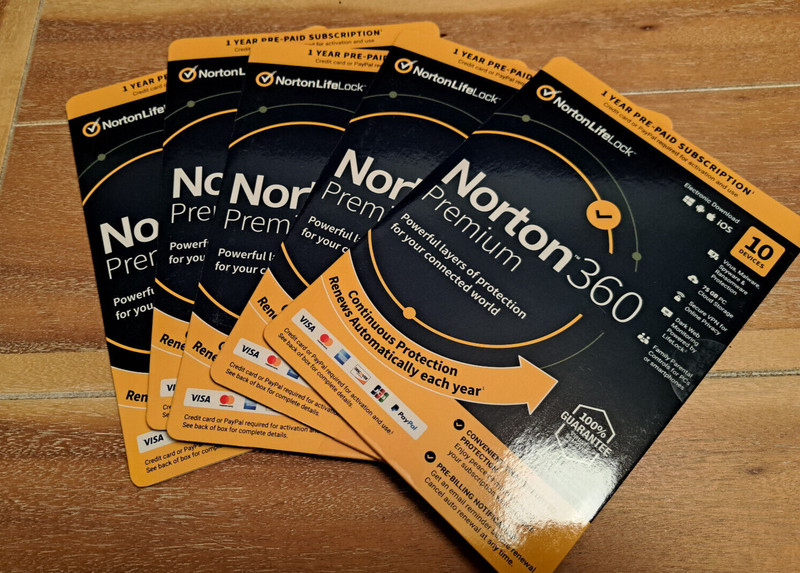 NORTON 360 PREMIUM 10 DEVICES 2024 Internet Security Key Card New Ship Fast !