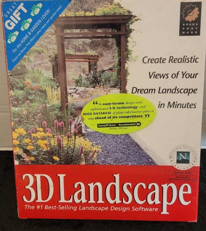 Vintage CD-ROM for the “3D Landscape” Software Landscape Design 90s SEALED NEW