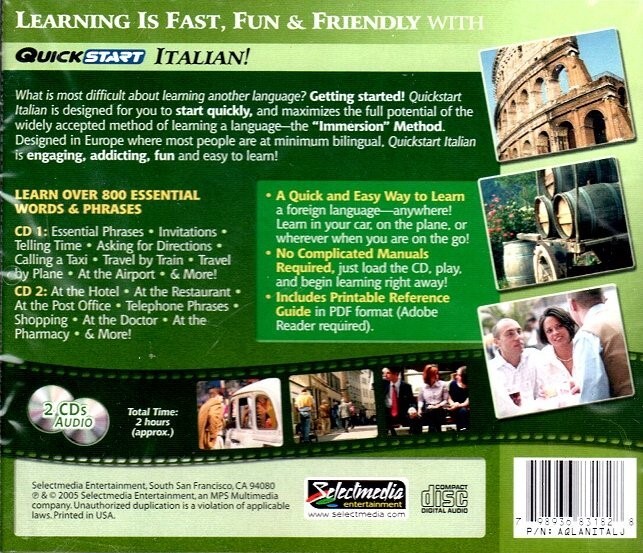 QuickStart Italian (2 AUDIO CD SET) - NEW CDs in SLEEVE gallery