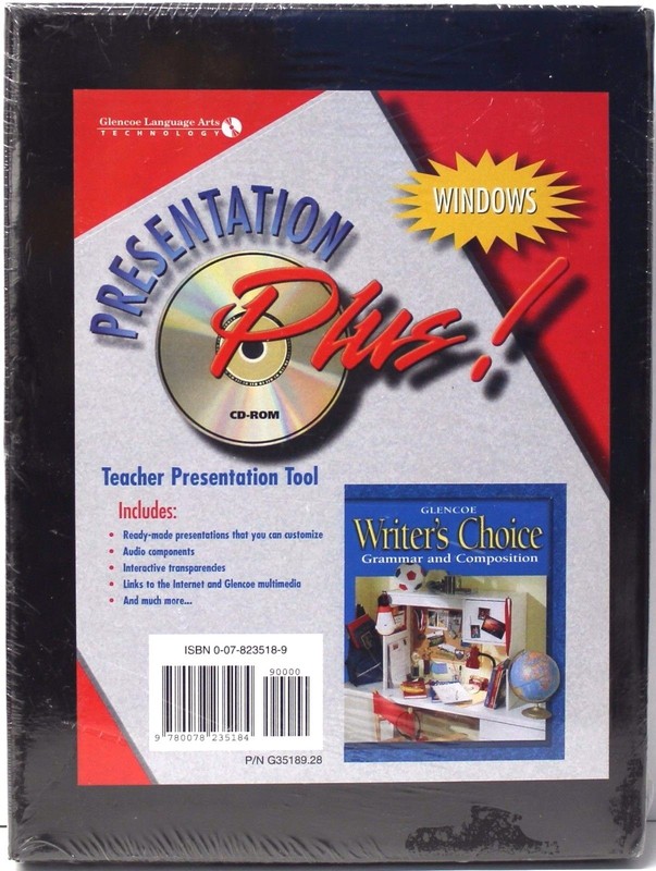GLENCOE WRITERS CHOICE GRAMMAR/COMPOSITION CD-ROM TEACHER PRESENTATION TOOL PLUS