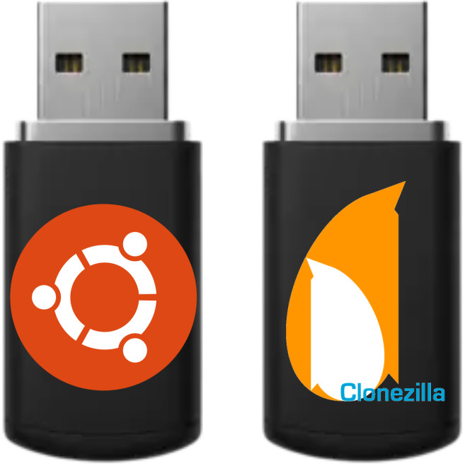 Ubuntu LTS & Clonezilla Bootable USB Flash Drive Bundle Fast Australian Shipping