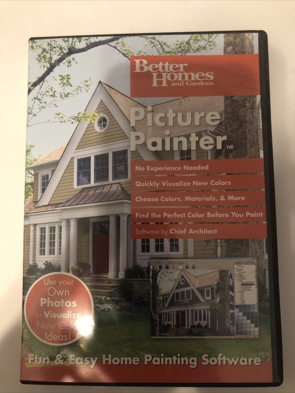 PICTURE PAINTER Better Homes and Gardens, Home Painting Software, PC CD-ROM