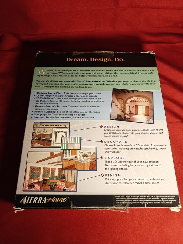Vintage Sierra Home Architect Visualize In 3-D 1.0 1998 CD Rom Big Box Manual gallery