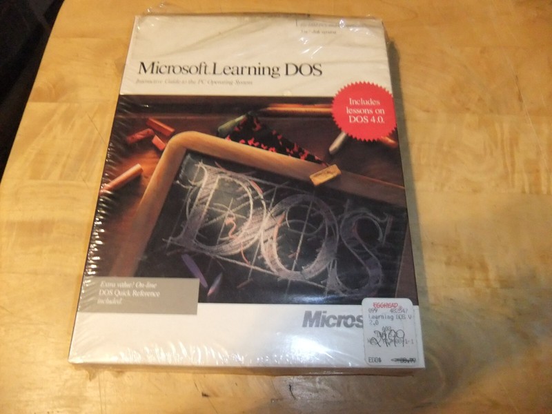 VTG 1988 Microsoft Learning DOS 5.25″ Disc Version Interactive Software NEW OPEN
