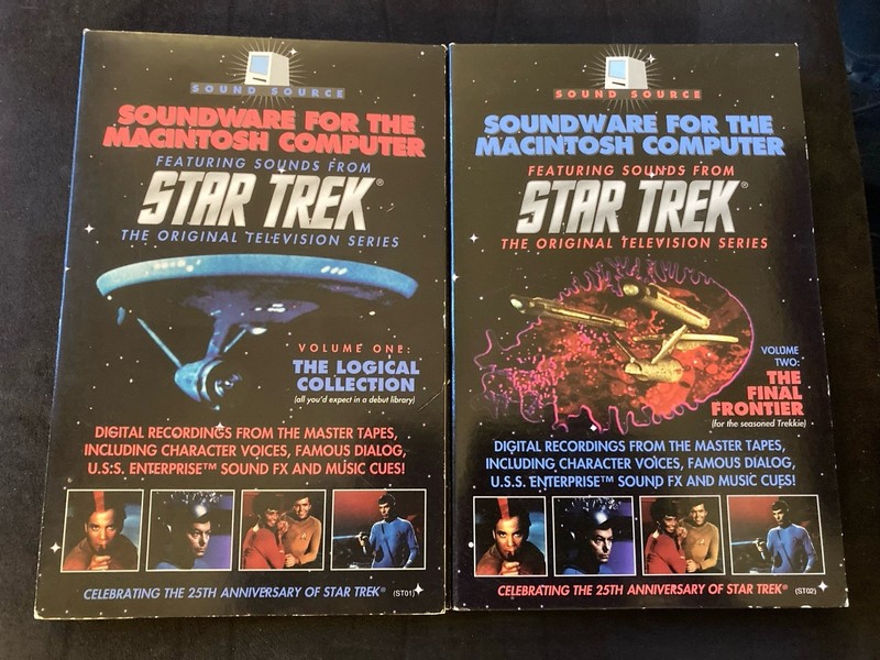 Star Trek Soundware (Sound Source, Macintosh, 1991) vols. 1&2, complete in boxes