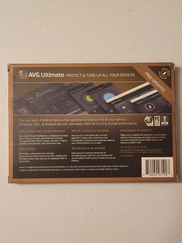 AVG Ultimate Protect Tune Up Devices AVG Secure VPN unlimited Devices Open Box gallery