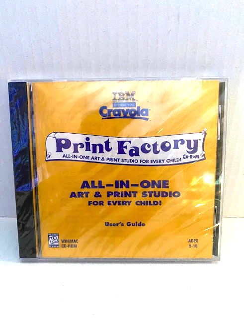 Vintage Sealed IBM Crayola Print Factory All in One Studio PC CD-ROM WIN/MAC Use