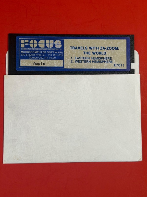 Focus Travels With Za-Zoom The World / Apple II Home Computer Software