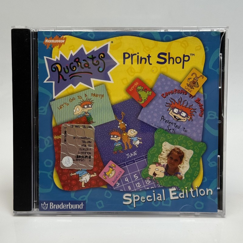 Vintage Rugrats Print Shop Special Edition PC CD-ROM 1998 Broderbund Windows 95