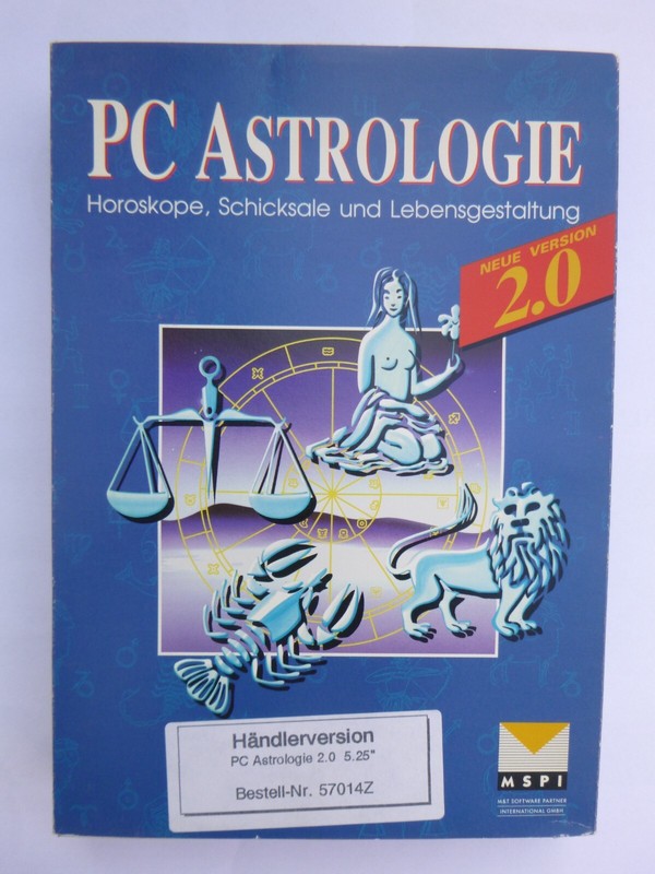 PC Astrology Version 2.0 MSPI Munich 5.25″ Floppy Disks + Manual + Big Box