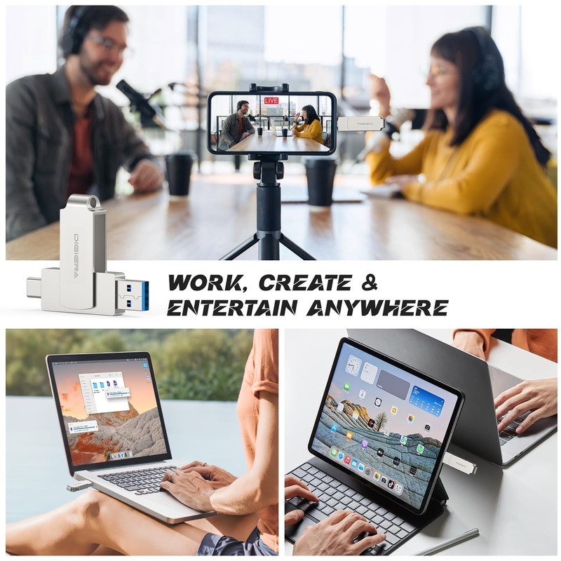 128GB 2‑in‑1 USB‑A & USB‑C Flash Drive, USB 3.2 Gen 1 Th gallery