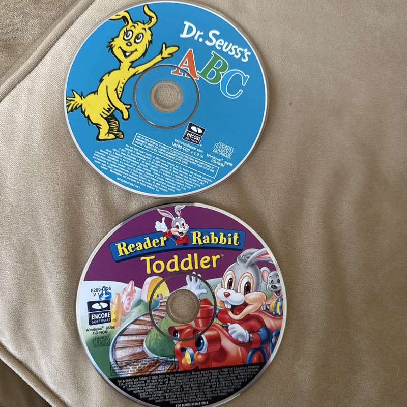 Reader Rabbit Toddler + Dr Seuss ABC CD-ROM Lot Windows 95/98 Learning Co