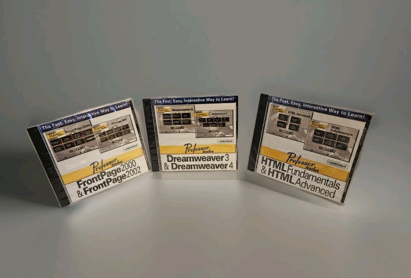 Professor Teaches – FrontPage Dreamweaver and HTML – For PC CD-ROM New Lot Of 3