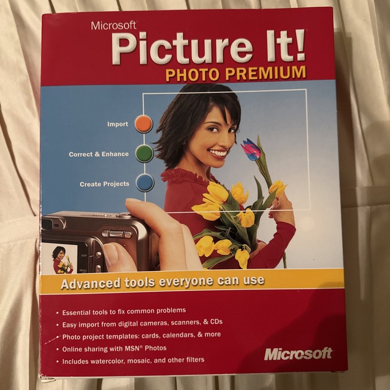 Microsoft Picture It! Photo Premium Version 7.0 For Windows XP 2000 ME 98 Sealed