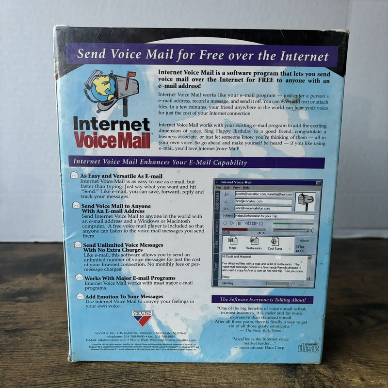 Vintage Microsoft Internet Voicemail Version Designed For Windows 95 New Sealed! gallery