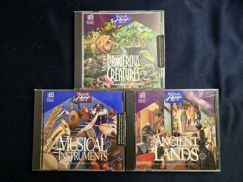 Microsoft Dangerous Creatures & Ancient Lands & Musical Instruments PC CD-ROM