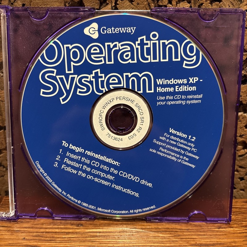 Vintage CD – Microsoft Windows XP Home Edition for Gateway