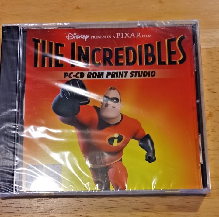 The Incredibles PC CD-ROM Print Studio Disney Pixar Windows 98/Me/XP New Sealed